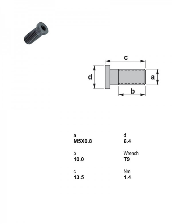 Винт Torx M5×0,8 1150