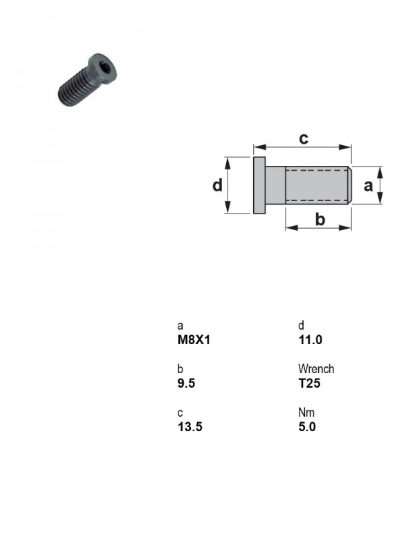 Винт Torx M8×1 1180