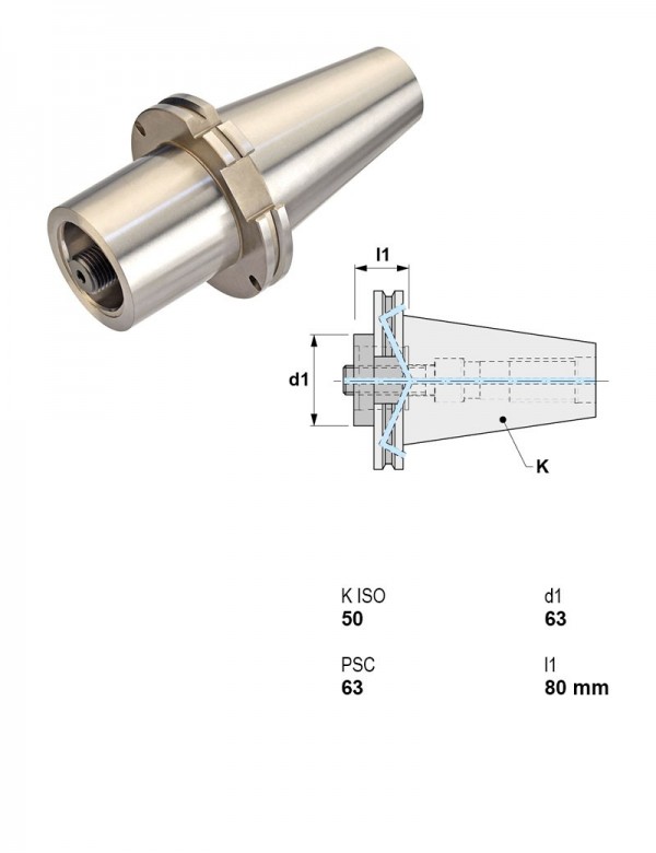 Удлинитель-переходник PSC DIN 69871-B / K ISO 50 Ø63
