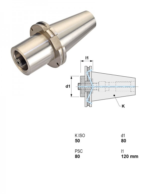 Удлинитель-переходник PSC DIN 69871-B / K ISO 50 Ø80