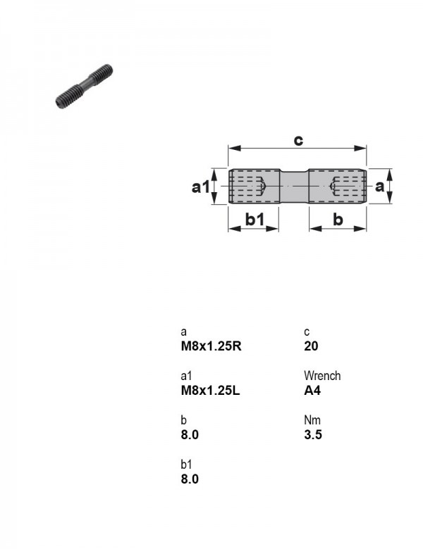 Винт прижимной M8×1,25