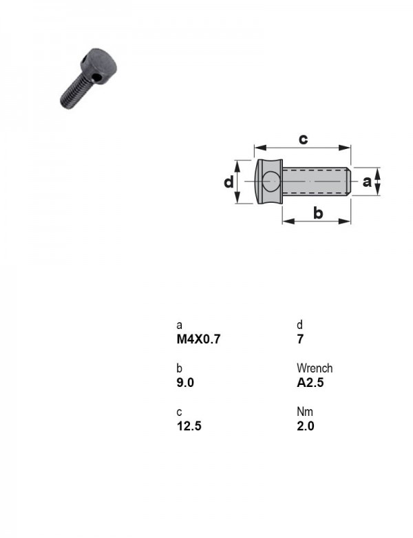 Винт регулировочный M4×0,7