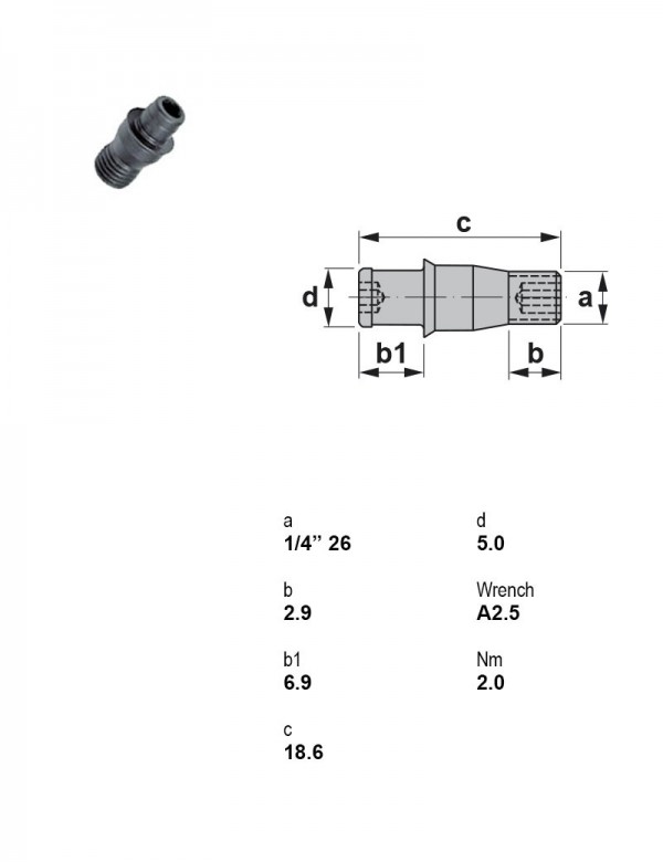 Штифт стопорный 1/4" 26THREAD 1666