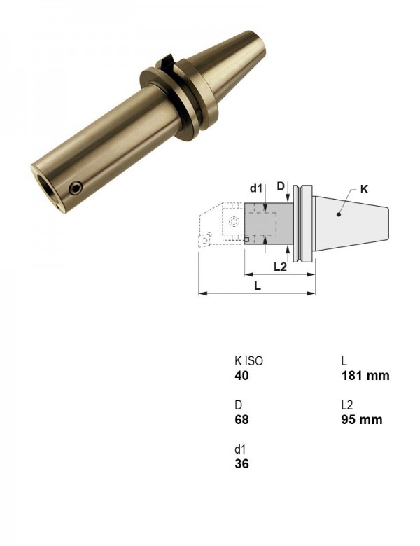 Оправка для расточных головок JIS B 6339-BT / 40 Ø36