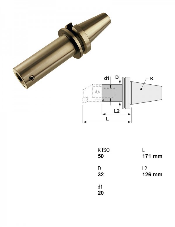 Оправка для расточных головок JIS B 6339-BT / 50 Ø20