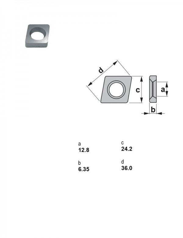 Пластина опорная ромбическая 80° 3625