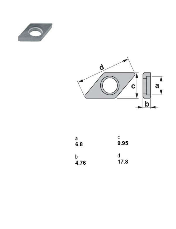 Пластина опорная ромбическая 55° IDSN-334