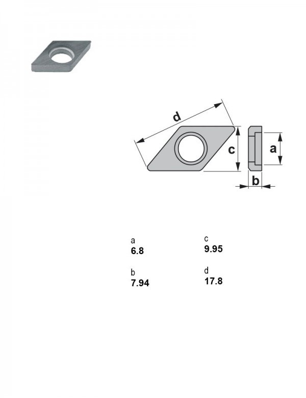 Пластина опорная ромбическая 55° IDSN-354