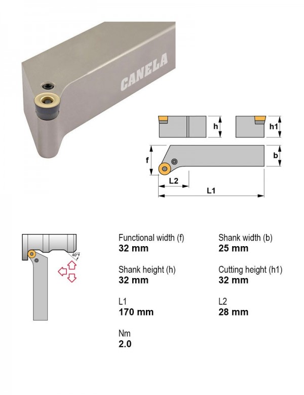 Державка токарная, 32X25, 45°, правое