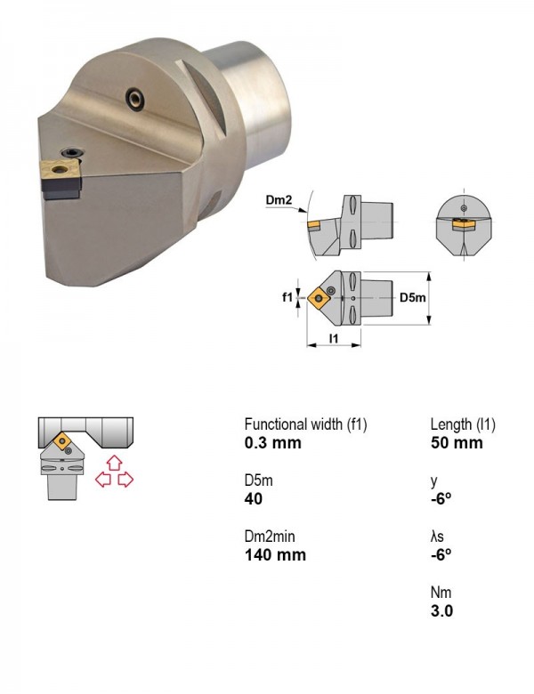 Державка токарная Ø40 мм, 45°