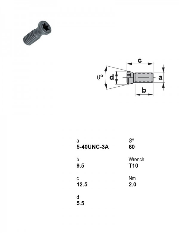 Винт Torx 5-40UNC-3A SA3T