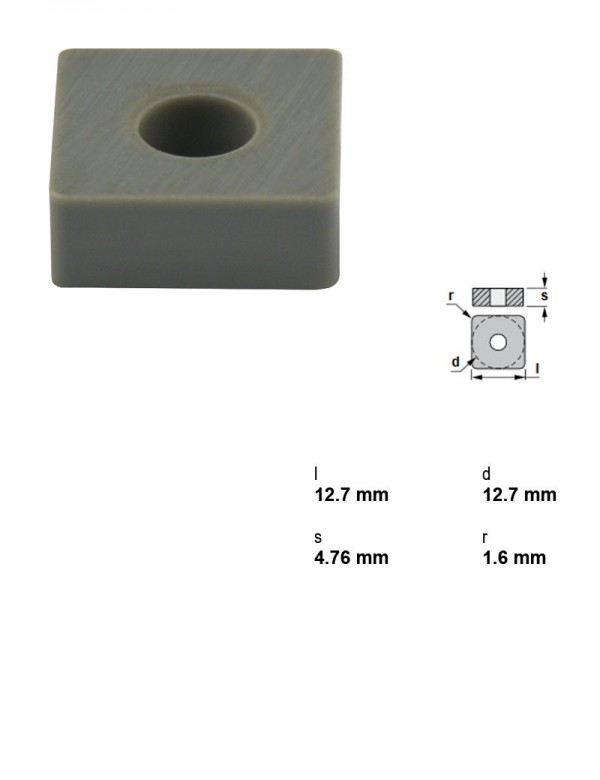 Пластина токарная, квадратная 90°, IC 12,7 мм, сплав CC7