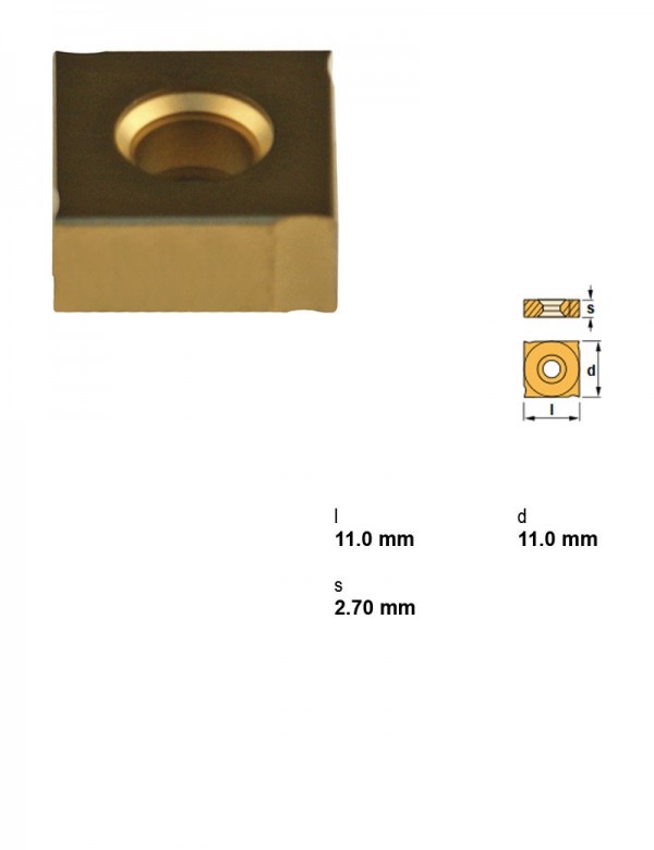 Пластина фрезерная, квадратная 90°, IC 11,0 мм, сплав TIN25