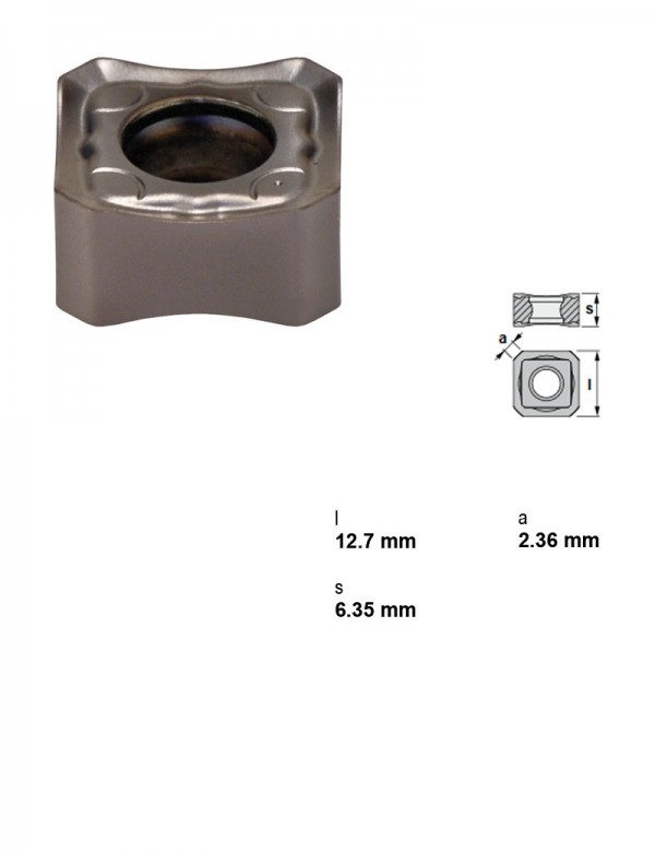 Пластина фрезерная, квадратная 90°, IC 6,35 мм, сплав TL40