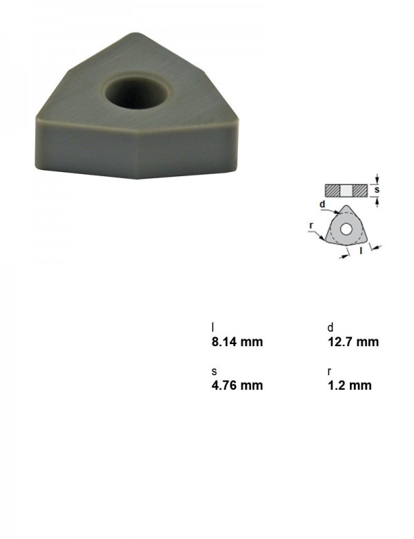 Пластина токарная, тригональная 80°, IC 12,7 мм, сплав CC7