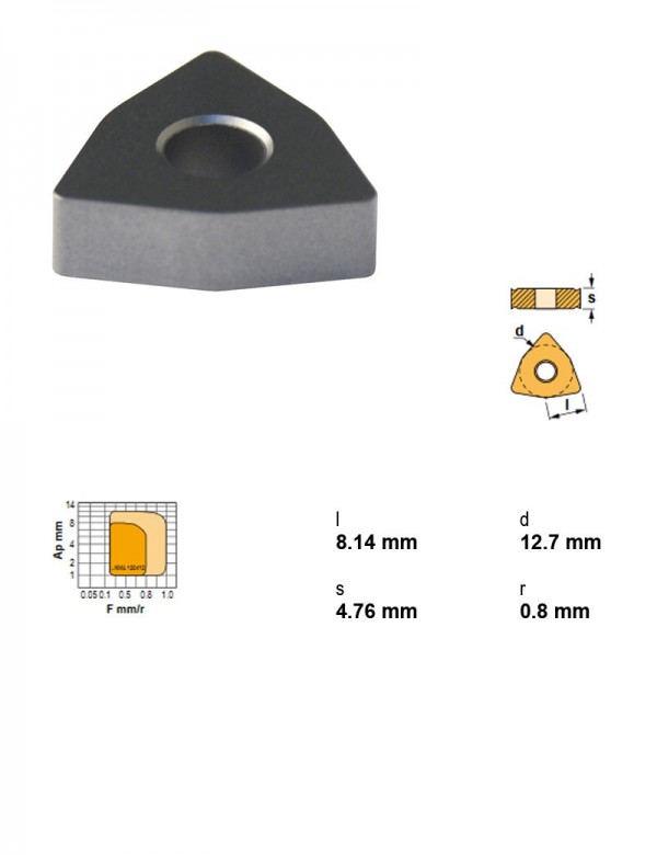 Пластина токарная, тригональная 80°, IC 12,7 мм, сплав TK15