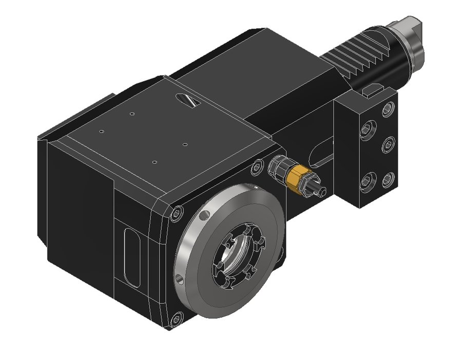 Головка приводная радиальная сверлильно-фрезерная EWS 60.3025TC600RLIMX100A35, хвостовик Ø30, под цанги ER25 (Ø2–16 мм), код 250 430E
