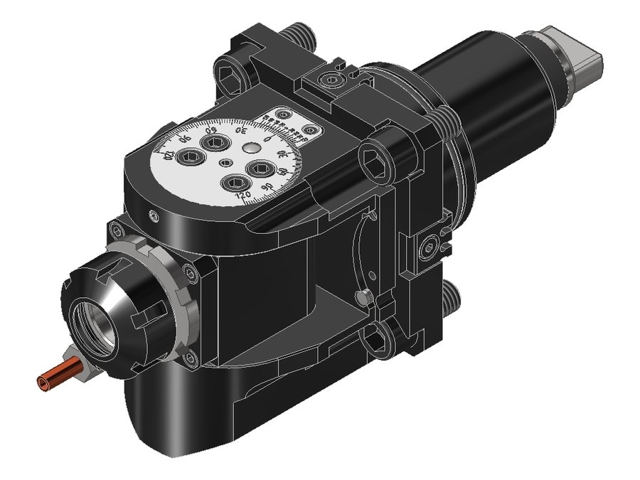 Головка приводная поворотная EWS 63.65251809PF, хвостовик Ø65, под цанги ER25 (Ø2–16 мм), код 250 430E