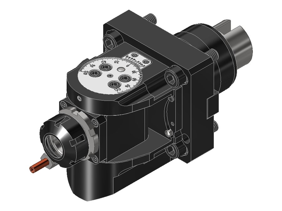 Головка приводная поворотная EWS 63.6025EX508BMT#01, хвостовик Ø60, под цанги ER25 (Ø2–16 мм), код 250 430E