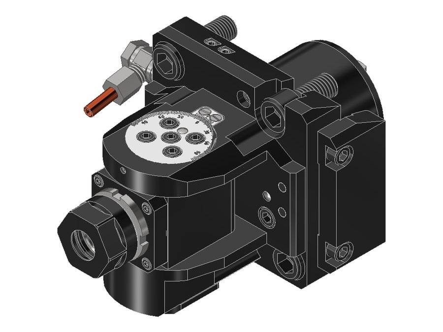 Головка приводная поворотная EWS 63.6020LB2000BMT, хвостовик Ø60, под цанги ER20 (Ø2–13 мм), код 200 428E