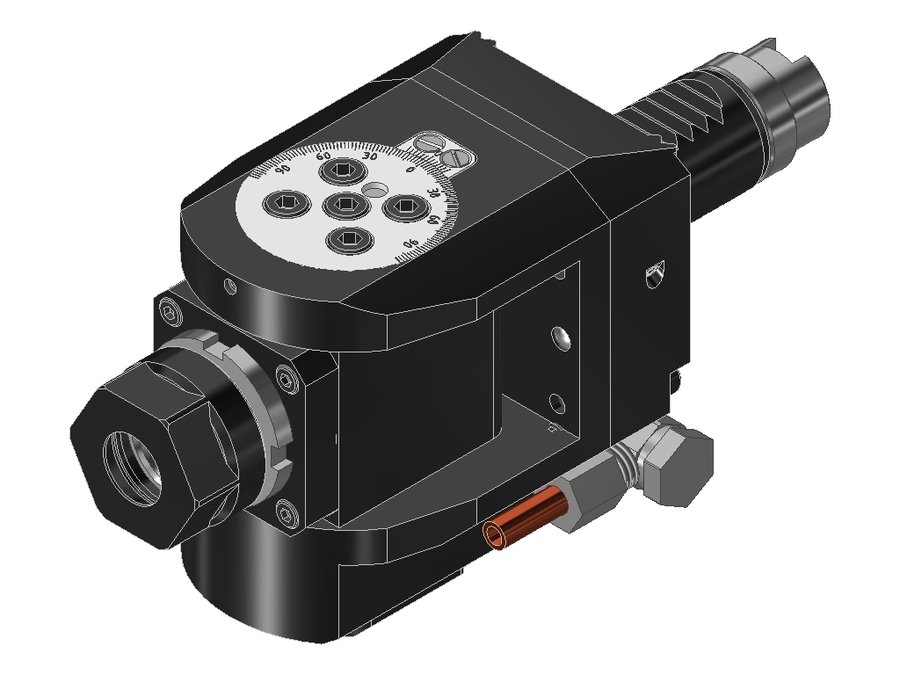 Головка приводная поворотная EWS 63.2520G200RLW, хвостовик Ø25, под цанги ER20 (Ø2–13 мм), код 200 428E