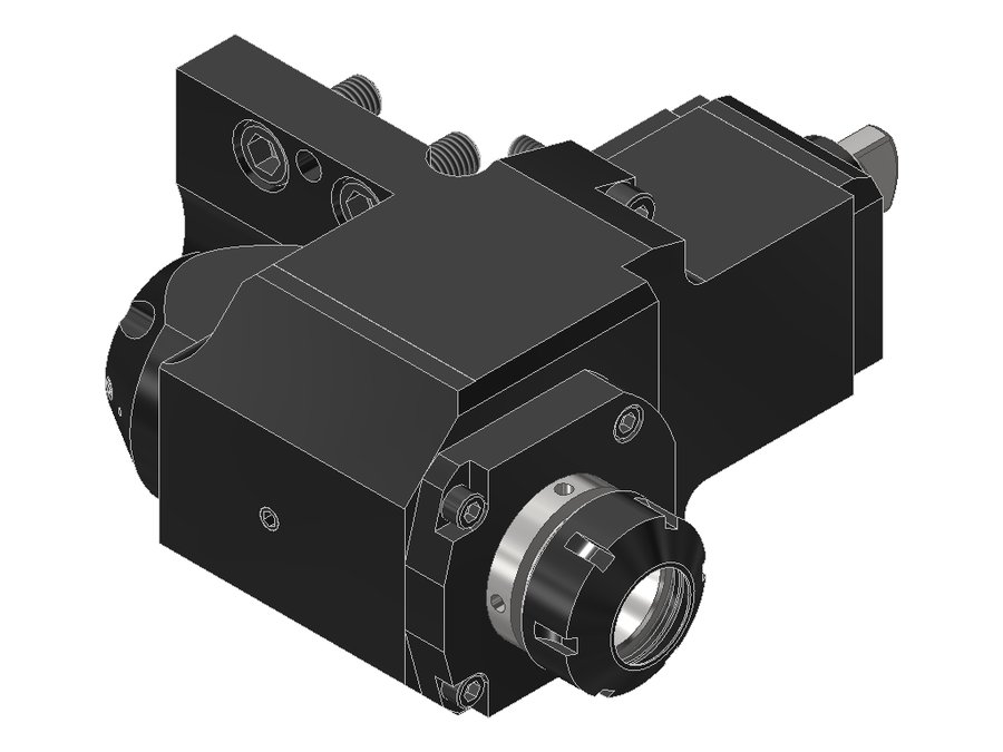 Головка приводная радиальная сверлильно-фрезерная EWS 60.3232SL200BMTRIK, муфтовый хвостовик Ø32, под цанги ER32 (Ø3–20 мм), код 320 470E