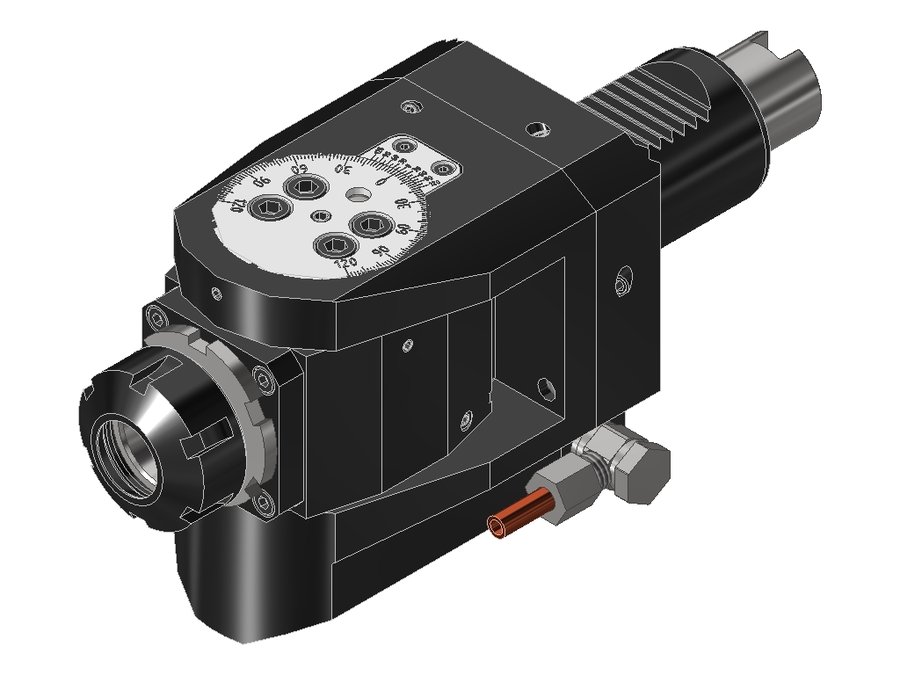 Головка приводная поворотная EWS 63.4025G250RLIKDW, хвостовик Ø40, под цанги ER25 (Ø2–16 мм), код 250 430E
