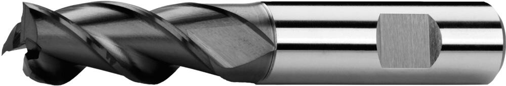 Фреза концевая короткая 120417 AlTiN, HSSE-PM (порошковая быстрорежущая сталь), покрытие AlTiN, DIN 844K