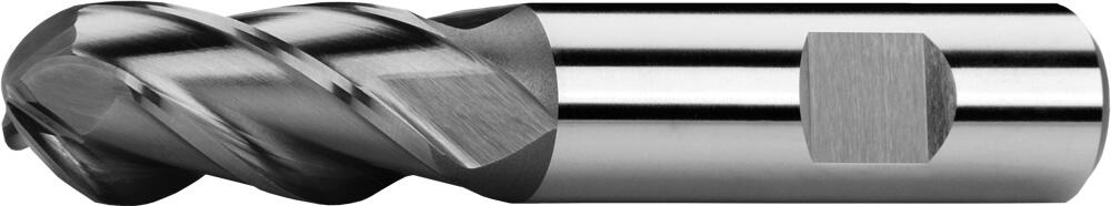 Фреза концевая сферическая короткая 530718, HSS Co8, ≈ DIN 1889